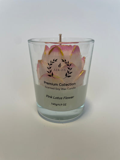 Świeca  Sojowa - Różowy Kwiat Lotosu