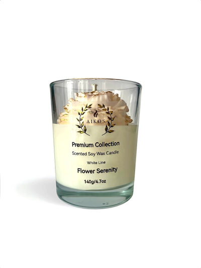 Świeca sojowa zapachowa Flower Serenity – Biała Linia, 140g