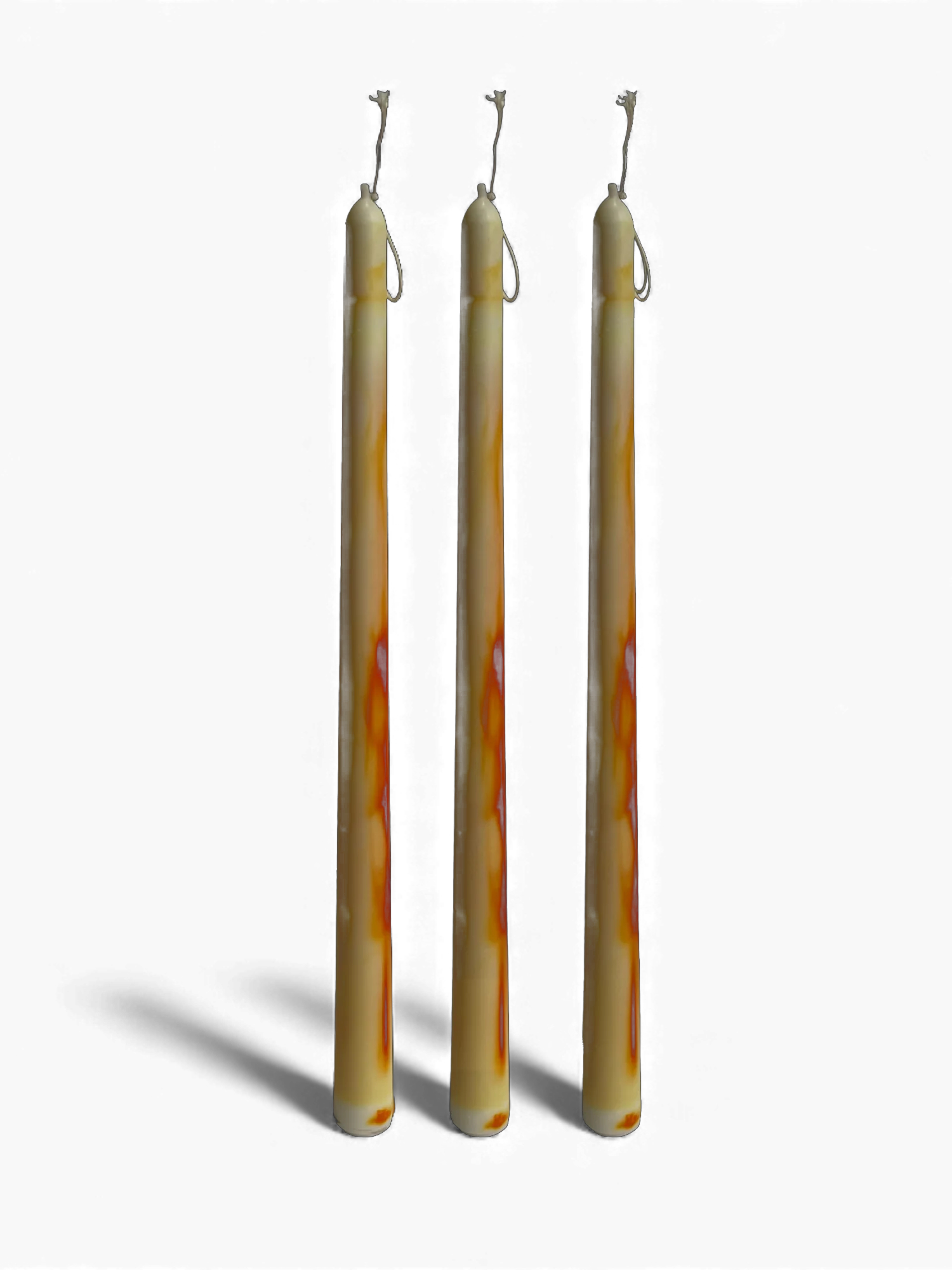 Marble effect Tapper Candle - 3 x 65gr